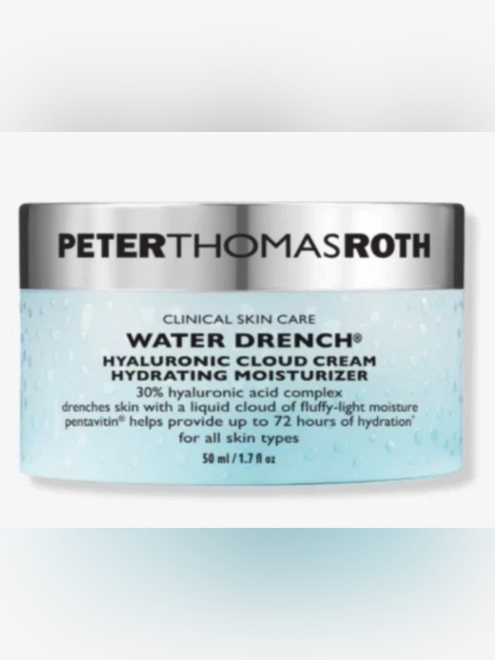 Peter Thomas Roth Water Drench Hyaluronic Cloud Cream - Light Blue & Silver
